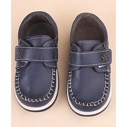 Cute Walk by Babyhug Velcro Closure Formal & Party Wear Shoes with Applique - Blue