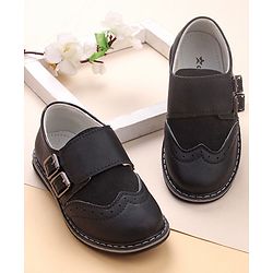 Cute Walk by Babyhug Slip On Formal & Party Wear Shoes with Buckle Closure - Black