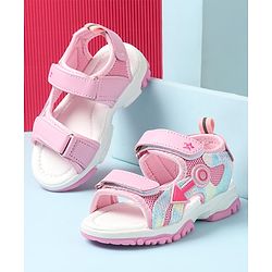Cute Walk by Babyhug Sandals with Velcro Closure & Applique - Pink
