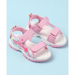 Cute Walk by Babyhug Sandals with Velcro Closure & Applique - Pink