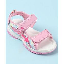 Cute Walk by Babyhug Sandals with Velcro Closure & Applique - Pink