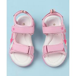 Cute Walk by Babyhug Sandals with Velcro Closure & Applique - Pink
