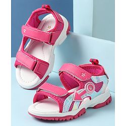 Cute Walk by Babyhug Sandals with Velcro Closure & Applique - Pink