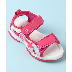 Cute Walk by Babyhug Sandals with Velcro Closure & Applique - Pink