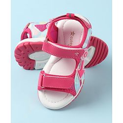 Cute Walk by Babyhug Sandals with Velcro Closure & Applique - Pink