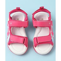 Cute Walk by Babyhug Sandals with Velcro Closure & Applique - Pink
