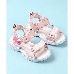 Cute Walk by Babyhug Velcro Closure Sandals with Heart Applique - Pink