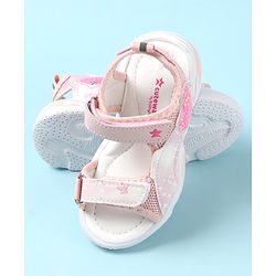 Cute Walk by Babyhug Velcro Closure Sandals with Heart Applique - Pink