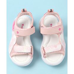 Cute Walk by Babyhug Velcro Closure Sandals with Heart Applique - Pink
