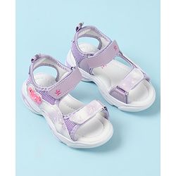Cute Walk by Babyhug Velcro Closure Sandals with Heart Applique - Purple