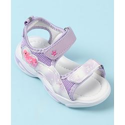 Cute Walk by Babyhug Velcro Closure Sandals with Heart Applique - Purple