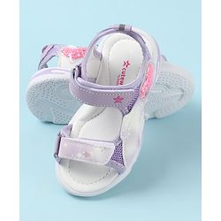 Cute Walk by Babyhug Velcro Closure Sandals with Heart Applique - Purple