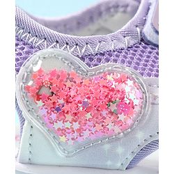Cute Walk by Babyhug Velcro Closure Sandals with Heart Applique - Purple