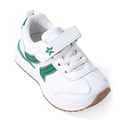 Cute Walk by Babyhug Velcro Closure Sneakers - White & Green