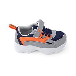 Cute Walk by Babyhug Velcro Closure Sneakers - Orange & Navy