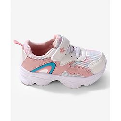Cute Walk by Babyhug Velcro Closure Sneakers - White & Pink