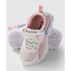 Cute Walk by Babyhug Velcro Closure Sneakers - White & Pink