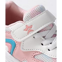 Cute Walk by Babyhug Velcro Closure Sneakers - White & Pink