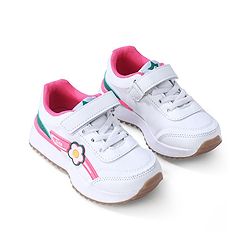 Cute Walk by Babyhug Sneaker with Velcro Closure Floral Applique - White & Rose Pink