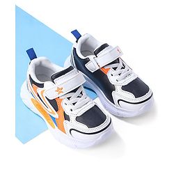 Cute Walk by Babyhug Sneaker  with Lace Up Closure - White & Orange