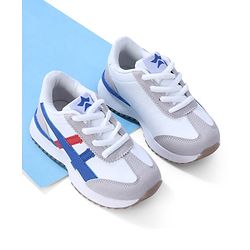Cute Walk by Babyhug Lace Up Sneaker - White & Blue