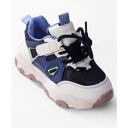Cute Walk by Babyhug Sneaker with Lace Up Closure - White & Blue