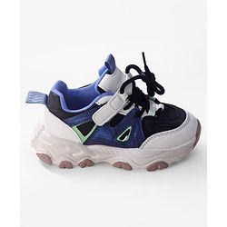 Cute Walk by Babyhug Sneaker with Lace Up Closure - White & Blue