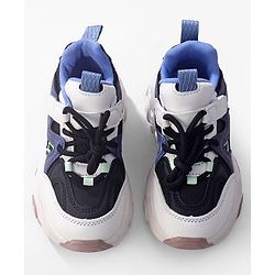 Cute Walk by Babyhug Sneaker with Lace Up Closure - White & Blue