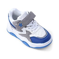 Cute Walk by Babyhug Sneaker with Lace Up & Velcro Closure - White & Blue