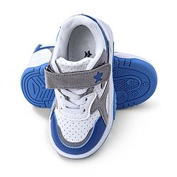 Cute Walk by Babyhug Sneaker with Lace Up & Velcro Closure - White & Blue