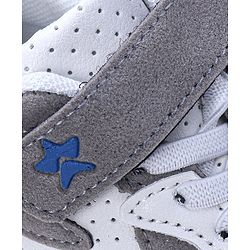 Cute Walk by Babyhug Sneaker with Lace Up & Velcro Closure - White & Blue