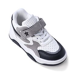 Cute Walk by Babyhug Sneaker with Lace Up & Velcro Closure - White & Black