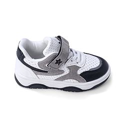 Cute Walk by Babyhug Sneaker with Lace Up & Velcro Closure - White & Black