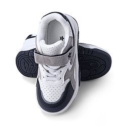 Cute Walk by Babyhug Sneaker with Lace Up & Velcro Closure - White & Black