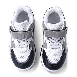 Cute Walk by Babyhug Sneaker with Lace Up & Velcro Closure - White & Black