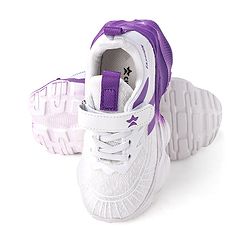 Cute Walk by Babyhug Sneaker Shoes With Velcro Closure - White & Purple