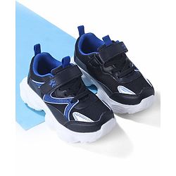 Cute Walk by Babyhug Sneaker with Lace Up & Velcro Closure - Black & Blue