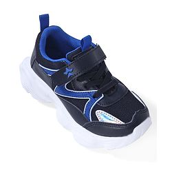 Cute Walk by Babyhug Sneaker with Lace Up & Velcro Closure - Black & Blue