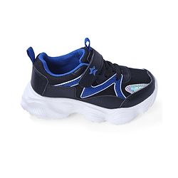 Cute Walk by Babyhug Sneaker with Lace Up & Velcro Closure - Black & Blue