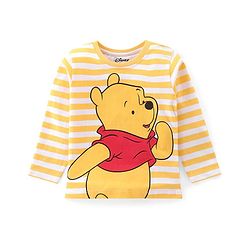 Babyhug Disney Single Jersey Full Sleeves T-Shirts With Winnie & Friends Graphic and Badge Detailing Pack of 2 - Yellow & Orange