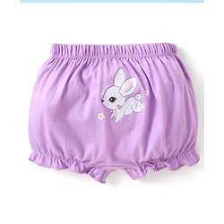 Babyhug Single Jersey 100% Cotton Knit Bloomers Bunny & Floral Print Pack of 5 - White Orange & Yellow