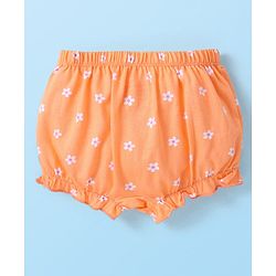 Babyhug Single Jersey 100% Cotton Knit Bloomers Bunny & Floral Print Pack of 5 - White Orange & Yellow