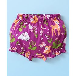 Babyhug Single Jersey 100% Cotton Knit Bloomers Bunny & Floral Print Pack of 5 - White Orange & Yellow