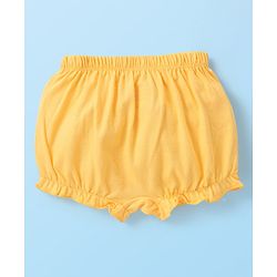 Babyhug Single Jersey 100% Cotton Knit Bloomers Bunny & Floral Print Pack of 5 - White Orange & Yellow