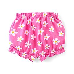 Babyhug 100% Cotton Bloomers With Floral & Animal Print Pack of 3 - Pink & Blue