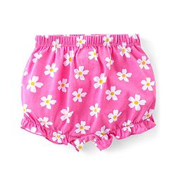 Babyhug 100% Cotton Bloomers With Floral & Animal Print Pack of 3 - Pink & Blue