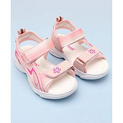 Cute Walk by Babyhug Sandals with Velcro Closure & Floral Print - Pink