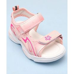 Cute Walk by Babyhug Sandals with Velcro Closure & Floral Print - Pink