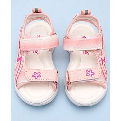 Cute Walk by Babyhug Sandals with Velcro Closure & Floral Print - Pink