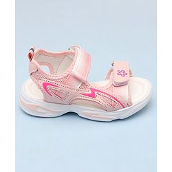 Cute Walk by Babyhug Sandals with Velcro Closure & Floral Print - Pink